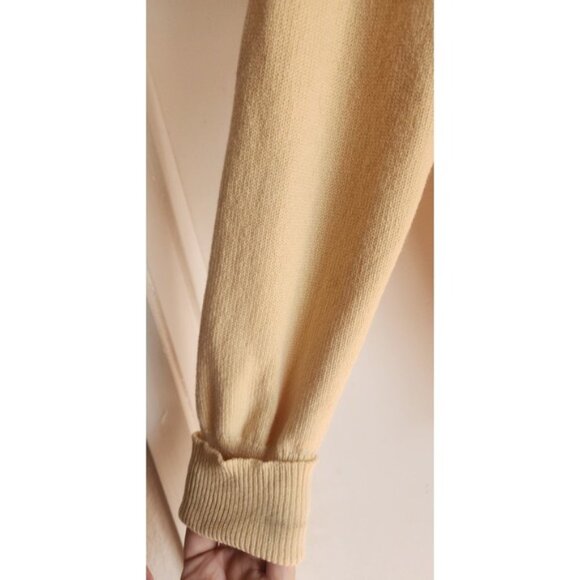 Vintage Ballantyne of Peebles 100% Pure Cashmere Cardigan Sweater Butter Yellow - Picture 5 of 9